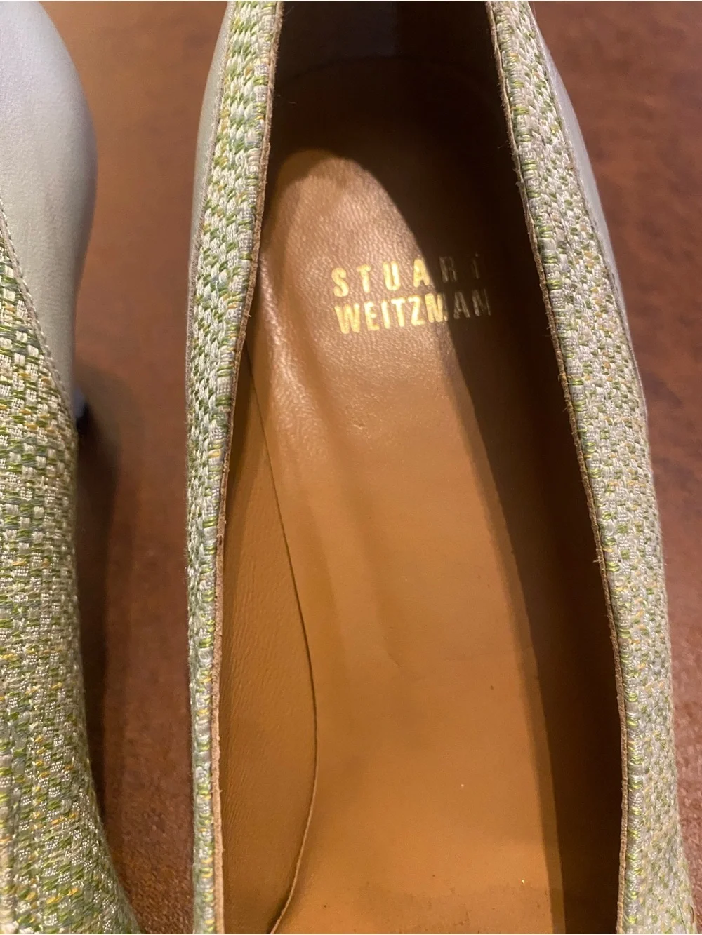 Stuart Weitzman Cream and Light Yellow Pointed Toe Pumps - Picture 3 of 8